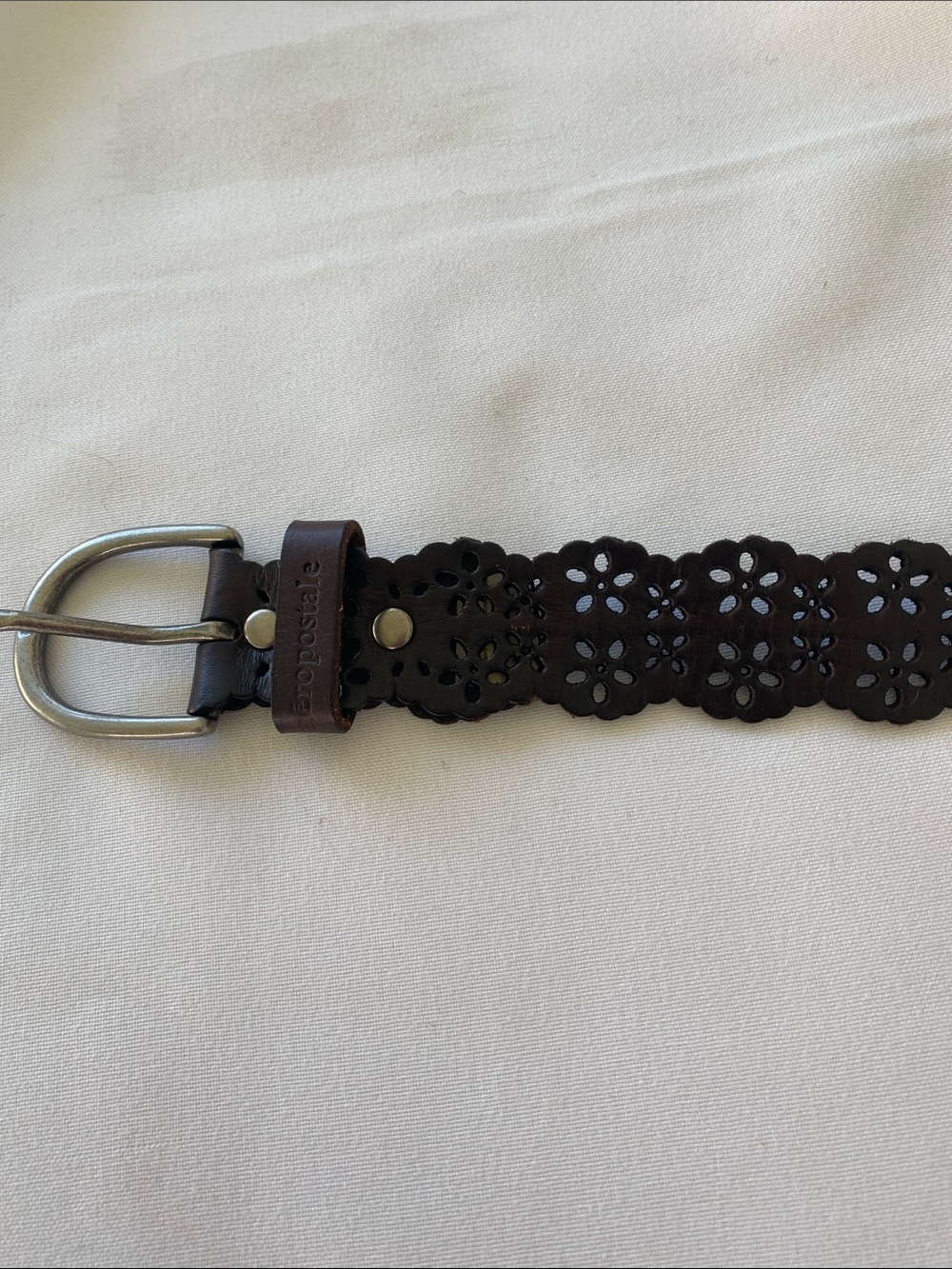 Aeropostle Belt Brown Perforated Floral - Picture 3 of 4